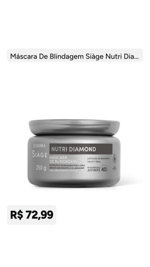 Máscara de blindagem  nutri diamond