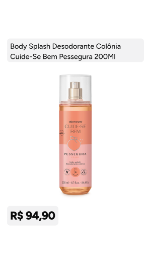 Body  Splash desodorante colônia cuide se bem  pessegura 200 ml