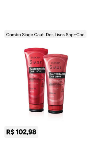 Comb champô + cond cauterização dos lisos